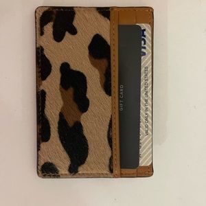 MCM Multicolor New Leopard Print Calf Hair Cardholder
